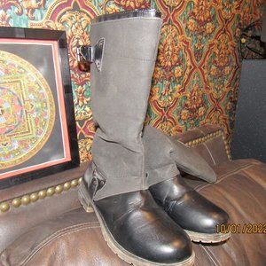 Women’s Khombo Black Tacoma, Faux Fur Lined, Mid Calf Boots With Buckle.